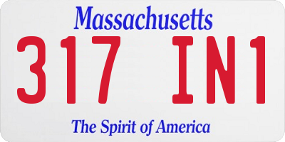 MA license plate 317IN1