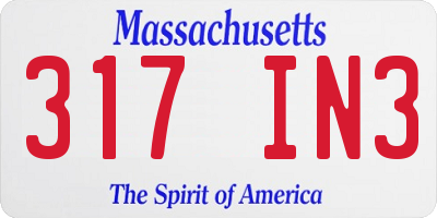 MA license plate 317IN3