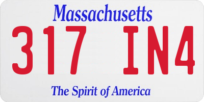 MA license plate 317IN4