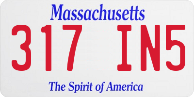 MA license plate 317IN5