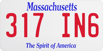 MA license plate 317IN6
