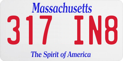 MA license plate 317IN8