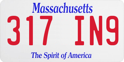 MA license plate 317IN9