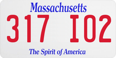 MA license plate 317IO2