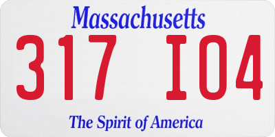 MA license plate 317IO4