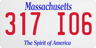 MA license plate 317IO6