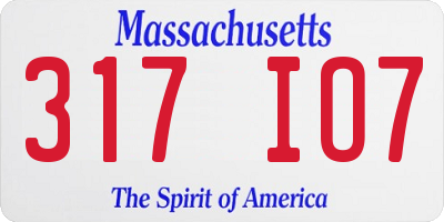 MA license plate 317IO7