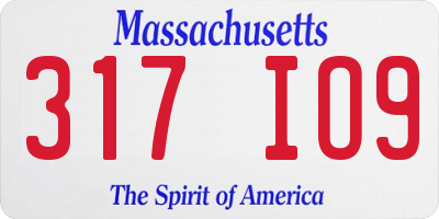 MA license plate 317IO9