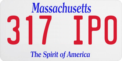 MA license plate 317IP0