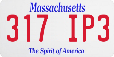 MA license plate 317IP3
