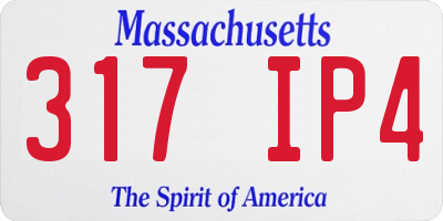 MA license plate 317IP4