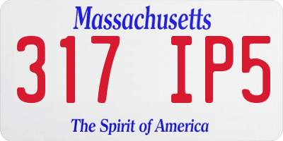 MA license plate 317IP5