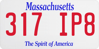 MA license plate 317IP8