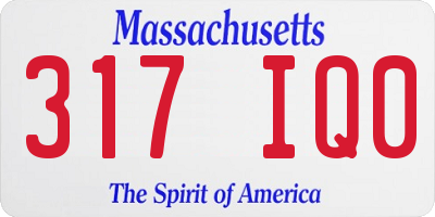 MA license plate 317IQ0