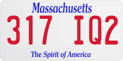MA license plate 317IQ2