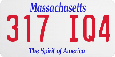 MA license plate 317IQ4