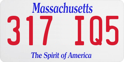 MA license plate 317IQ5