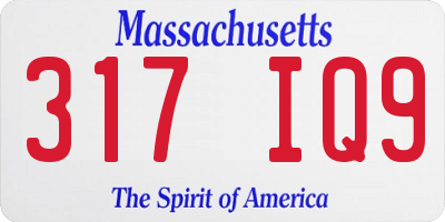 MA license plate 317IQ9