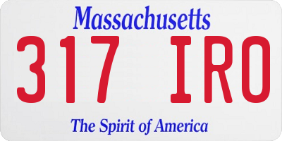 MA license plate 317IR0