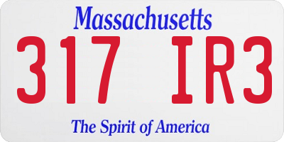MA license plate 317IR3