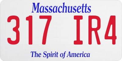 MA license plate 317IR4