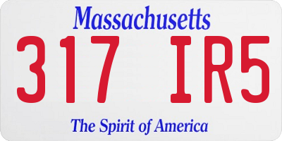 MA license plate 317IR5