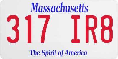 MA license plate 317IR8
