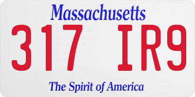 MA license plate 317IR9