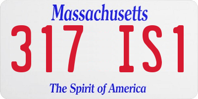 MA license plate 317IS1