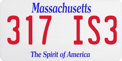 MA license plate 317IS3
