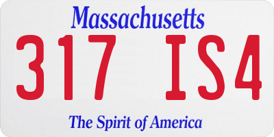 MA license plate 317IS4