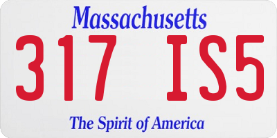 MA license plate 317IS5