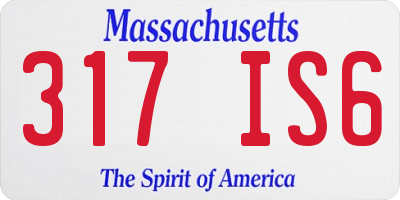 MA license plate 317IS6