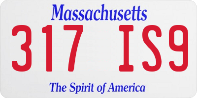 MA license plate 317IS9