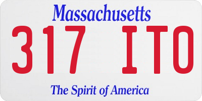 MA license plate 317IT0