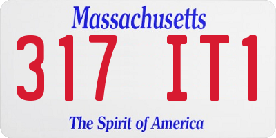 MA license plate 317IT1