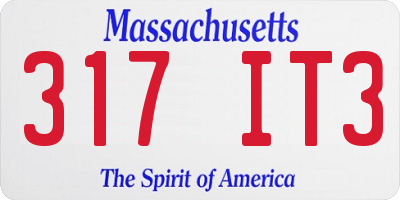 MA license plate 317IT3
