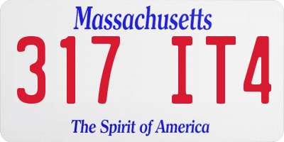 MA license plate 317IT4