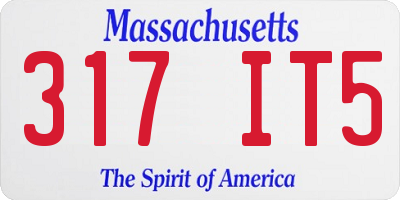 MA license plate 317IT5