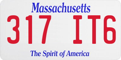 MA license plate 317IT6