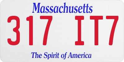 MA license plate 317IT7