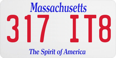 MA license plate 317IT8