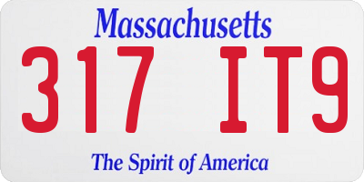 MA license plate 317IT9