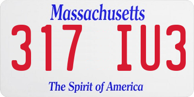 MA license plate 317IU3