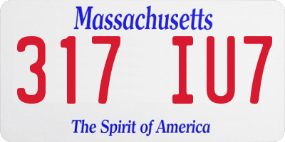 MA license plate 317IU7