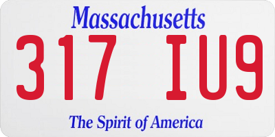 MA license plate 317IU9