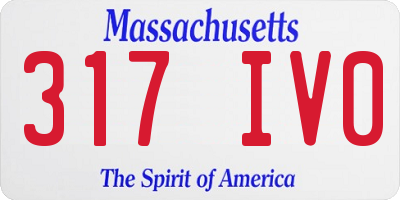 MA license plate 317IV0