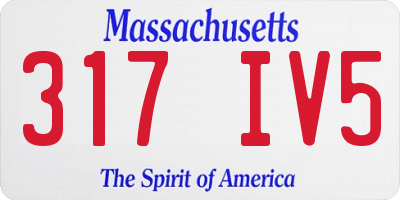 MA license plate 317IV5