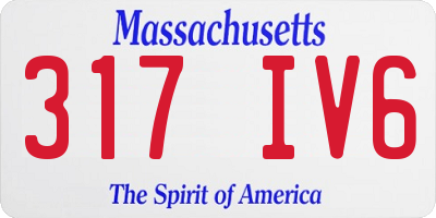 MA license plate 317IV6