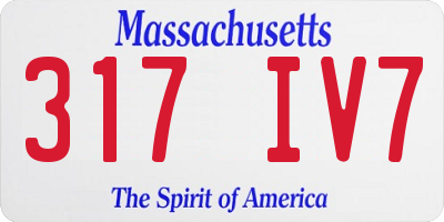 MA license plate 317IV7